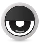 Selfie LED lys ring - m/batteri - Sort