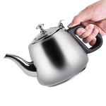 Teapot, 1.5L/2L Stainless Steel Stove-top Teapot Coffee Pot Teaware Hot Water Kettle with Filter Suitable for All Kinds of Decoration Styles(1.5L)