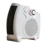 Daewoo 2000W Fan Heater, Flat Fan Heater, Automatic Safety Cut Out, 2 Heat Settings, Variable Thermostat, Power Indicator, Fan Only Setting, Carry Handle, Instant Heat, Ideal For Small Rooms