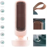 YONGCHY Air Cooler Mini Air Cooler Tower Fan Retro Air Conditioner with 220Ml Water Tank Multi-Purpose Desktop Spray Fans for Office,Pink