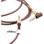 Vhbw - Câble audio aux compatible avec Marshall Monitor, Monitor 2, Woburn casque - Avec prise jack 3,5 mm, 150 - 230 cm, or / marron