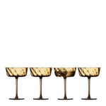 Lyngby Glas - Vienna champagneskål 35 cl 4 stk amber