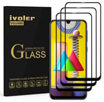 ivoler 3 Pack Screen Protector for Samsung Galaxy M31s, [Full Coverage] Tempered Glass Film for Samsung Galaxy M31s, [9H Hardness] [Anti-Scratch] [Bubble Free], Black