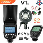 UK Godox V1F 2.4G TTL HSS Camera Round-Head flash+Xpro-F For Fuji+S2 bracket Kit