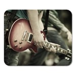 Mousepad Computer Notepad Office Blue Music Rock and Roll Red Concert Band Guitar Instrument Live Play Show Home School Game Player Computer Worker Inch