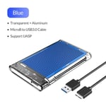 USB3.0 bleu - boîtier pour disque dur 2.5 pouces SATA vers USB3.0, usb 3.1, type c, 4 to, sans outil, pour SS
