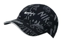 NIKE Men U NK FEATHERLIGHT CAP GRAPHIC Hat - Black/Reflective Silver, One Size