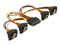 Delock - Strömdelare - SATA-ström (P) spärrad till SATA-ström (R) vinklad nedåt - 3.3 / 5 / 12 V - 15 cm - svart, gul, röd, orange