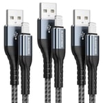 iPhone Charger Cable, 3Pack Fast charge [MFi Certified] 2M Lightning Cable Nylon