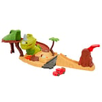 Mattel Disney and Pixar’s Cars Toys, Dinosaur Playground Playset with Lightning McQueen Toy Car, Dinosaur and Kid-Activated Action, Cars On The Road, HNL99