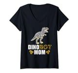 Womens Robotics Mom, DinoBot Dinosaur Robot T Rex Robotics V-Neck T-Shirt
