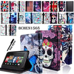 For Amazon Kindle Fire 7 / Hd 8 /hd 10 Alexa Tablet - Leather Stand Cover Case