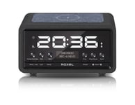 Bedside DAB/FM Radio with Wireless Phone Charging and Alarm - Roxel Nod - Black