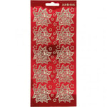 Övriga Tillverkare Stickers - 10x23 cm Guld Transparent Röd Julstjärnor