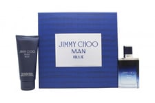 JIMMY CHOO MAN BLUE GIFT SET 50ML EDT + 100ML SHOWER GEL - MEN'S FOR HIM. NEW