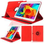 WiTa-Store Case pour Samsung Galaxy Tab 4 10.1 inch SM-T530 T531 T533 T535 Smart Cover Slim Sacoche Stand Flip Screen Protector (Rouge) Neuf