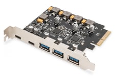 Digitus DS-30222 nätverkskort/adapters Intern USB 3.2 Gen 2 (3.1 Gen 2), USB Type-C