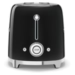 Smeg TSF01BLUK 50's Style 2-Slot Gloss Black Toaster