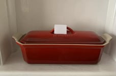 Le Creuset 28cm Stoneware Terrine Dish & Press 1.1L- Cerise (NEW)