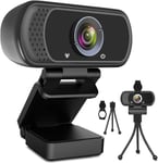 1080P Webcam with Microphone, HD Webcam Web Camera with Tripod Stand, Widescree