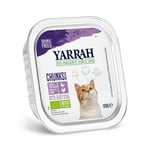 Økonomipakke Yarrah økologisk 48 x 100 g - Biter i saus: Økologisk kylling & økologisk kalkun med økologisk aloe vera