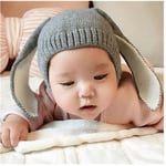 Kids Fashion Fall Winter Knit Beanie Hat Baby Long Ear Rabbit He Pink
