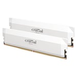 Crucial Pro RAM DDR5 32Go Kit (2x16Go) 6000MHz CL36, Mémoire Overclocking Gaming, Intel XMP 3.0 / AMD Expo, (PC) Mémoire RAM 32Go DDR5, Blanc - CP2K16G60C36U5W