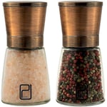 Premium Salt And Pepper Grinder Set - Best Copper Stainless Steel Mill - 6 Oz - Crea