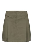 Pleated Mini-Skirt *Villkorat Erbjudande Kort Kjol Khakigrön Mango