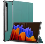 Tri-fold etui med stativfunktion til Galaxy Tab S7 Plus 12,4"", Grøn