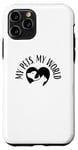 Coque pour iPhone 11 Pro My Pets My World Chien Maman Chat Papa Animal Lover