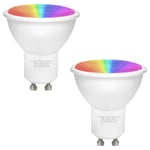 2 x 7w GU10 LED RGB Colour Changing Auto Fade COB High Brightness Mood Light Bulb