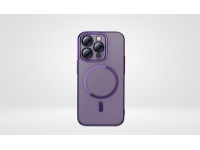 Baseus magnetiskt glitterfodral för iPhone 14 Pro (lila) + härdat glas + rengöringsmedel
