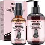 BEHAPRO Rosemary Oil for Hair Growth,w/Hair Growth Serum,Hair Growth Shampoo,Di