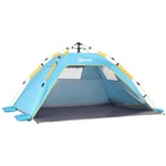 3 Man Pop-up Beach Tent Sun Shade Shelter Hut w/ Windows Door