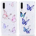 LAPOPNUT 2 Pack for Samsung A71 Phone Cases for Women Clear Cute Glitter Butterfly Cases Silicone Shockproof Protective Bumper Cases for Samsung Galaxy A71