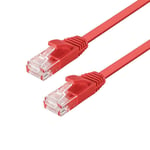 NÖRDIC Cat6 U/UTP flat nettverkskabel 75m 250MHz båndbredde og 10Gbps overføringshastighet rød