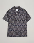 Les Deux Hendrix Printed Short Sleeve Shirt Dark Navy