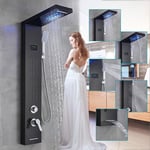 Shower Panel Column Tower LED Waterfall Massage Body Jets Bathroom Mixer Unit 