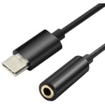 USB Type-C till 3,5 mm honkontaktadapterkabel för Samsung Galaxy S21 5G SD888 Plug and Play för dina hörlurar, hörlurar... Svart