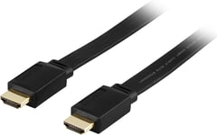 DELTACO platt HDMI kabel, High Speed with Ethernet, 4K, 7m, svart