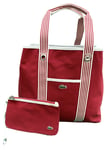 New Vintage LACOSTE N23 Vertical Zipped Canvas TOTE Bag Summer 3 Varsity Red