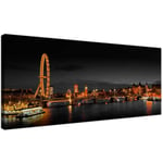 NOBRAND Print On Canvas Panoramic Canvas Art of the London Eye at Night Wall Art Picture for Living Room Decor Canvas Painting 50x120cm(19.7x47.2 inch) No Frame