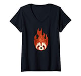 Womens LoK Fire Ferrets Pro Bending Team Emblem Republic City Pabu V-Neck T-Shirt