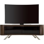 Bay Affinity Curved TV Stand 1500 Walnut / Black Glass