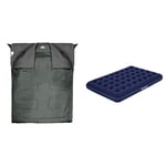 Trespass Unisex's CATNAP 3 Season Doble Sleeping Bag, Water Repellent 180 x 140 cm, Moss & Bestway Pavillo Double Air Bed | Inflatable Outdoor, Indoor Airbed, Quick Inflation