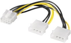 Intern splitter adapter - 2 x 5.25" til 8 Pin PCIe