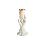 Gilded I-scream Vase, White/gold