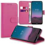 AMPLE Nokia 5.4 Case, Nokia 5.4 Book Cover Premium PU Leather Flip Foil [Magnetic Protective] Wallet Case Cover [Credit Card Slot] for Nokia 5.4 (PINK)