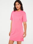 Armani Exchange Cotton T-Shirt Dress - Pink, Pink, Size L = Uk 12, Women